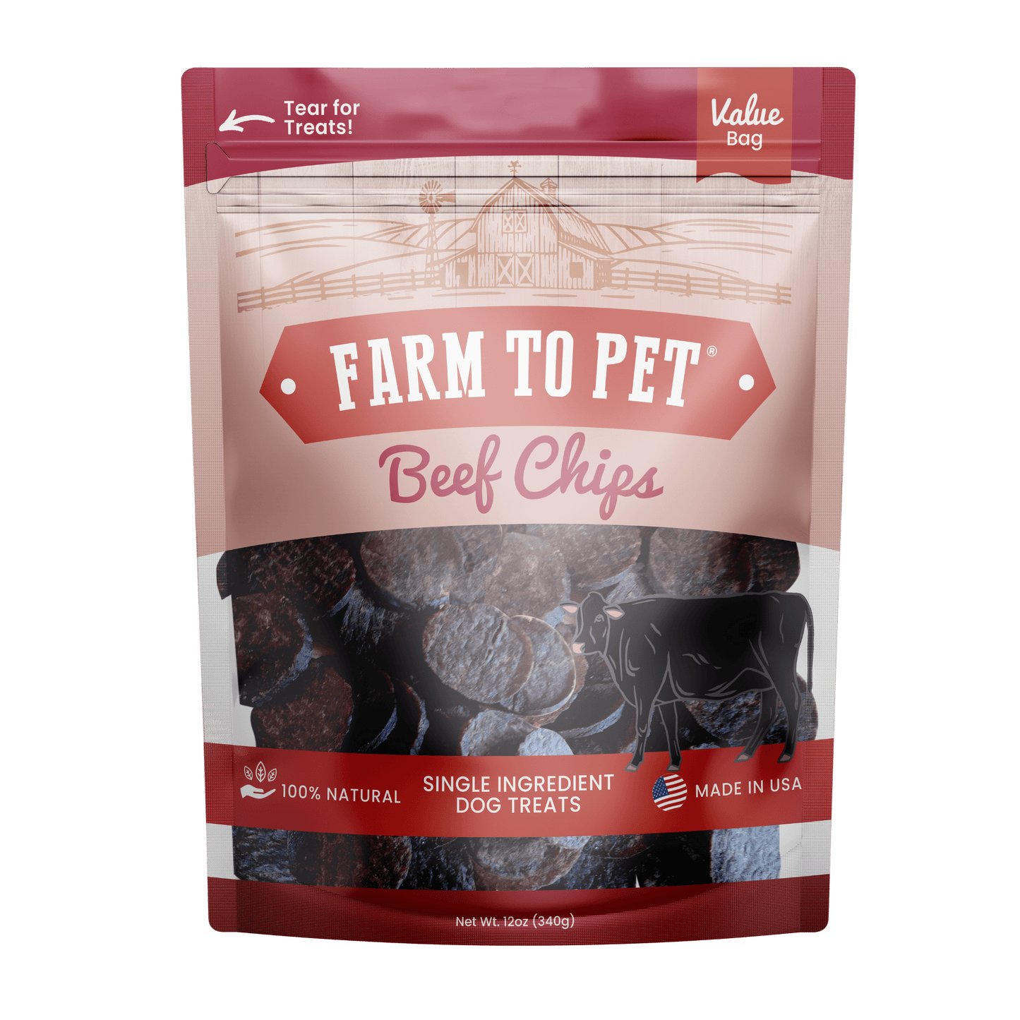 Beef Chips Dog Treats | Single-Ingredient Healthy Treats for Dogs